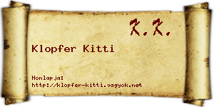 Klopfer Kitti névjegykártya